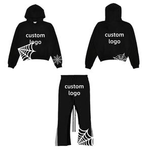 Pantalones Deportivos de Felpa Francesa con Estampado de Letras a Cuadros para Hombre, Logotipo Personalizado, Cintura con Cordón, Ropa Urbana, 100% Poliéster - Product Image 1