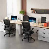 Chaise de bureau moderne ergonomique en tissu maillé réglable, chaise de gaming avec accoudoirs relevables, roulettes, confort pour dortoir et étude