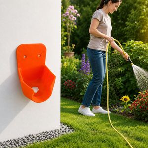 Support mural moderne et minimaliste en PLA imprimé en 3D pour tête de tuyau d'arrosage, support de rangement pour buse de tuyau de jardin - Product Image 1