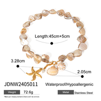 Nuevo Collar de Moda de la Serie Ocean, Chapado en Oro de 18K PVD, de Acero Inoxidable con Perlas, Estrellas de Mar y Conchas para Mujer