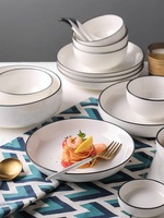 Ensembles de vaisselle européens de luxe, ensembles de bols et d'assiettes bon marché
