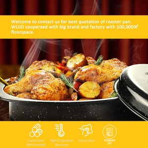 WUJO Fabricante Eanmelware Esmalte <span class=keywords><strong>de</strong></span> acero al carbono Oval Granito Turquía Asar Pan para Navidad Día <span class=keywords><strong>de</strong></span> Acción <span class=keywords><strong>de</strong></span> Gracias - Product Image 5