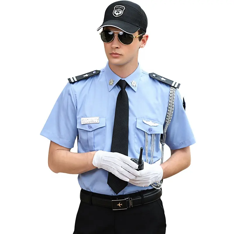 Vestido de protección de seguridad, Jersey azul marino con parches de coderas y uniformes
