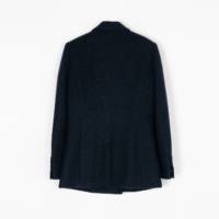 Penjualan laris elegan wanita gaya BLAZER wol wanita warna Solid kancing ganda mantel tertutup modis setelan Double Breasted
