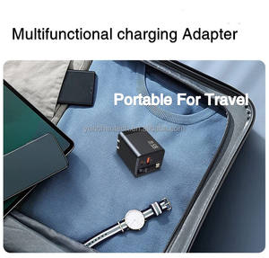 <span class=keywords><strong>Prix</strong></span> usine 65W GaN <span class=keywords><strong>chargeur</strong></span> mural avec câble rétractable QC3.0 adaptateur de <span class=keywords><strong>chargeur</strong></span> rapide pour ordinateur portable pour téléphone adaptateur de voyage personnalisé - Product Image 3