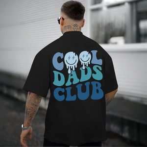 เสื้อยืด FOXA Cool Dads Club สำหรับผู้ชาย ทรงโอเวอร์ไซส์ แขนสั้น ผ้าฝ้าย 100% พิมพ์ลายกราฟิก สำหรับวันพ่อ - Product Image 6