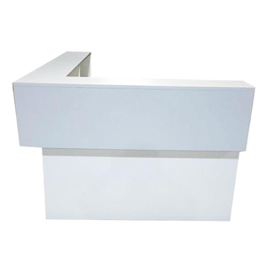 Bàn tiếp tân văn phòng cao cấp, bàn tiếp tân thương mại dài, bàn tiếp tân hiện đại màu trắng, bàn tiếp tân hình chữ L cho khách sạn, bàn tiếp tân cho tiệm làm đẹp - Product Image 1