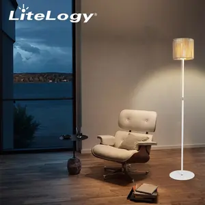 Creative Height Adjust Hotel Living Room Bedside Battery Rechargeable Standing Rattan Wicker Led Floor Lamps