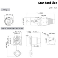 Cnlinko YT-RJ45 Conector Ethernet Industrial de Doble Puerto IP67, Enchufe de Acoplamiento Macho-Hembra RJ45, Stock Original para Automatización de Sistemas