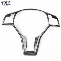 Autocollant décoratif intérieur pour volant de voiture, 1 pièce, anti-rayures, texture en fibre de carbone noire, plastique, universel, compatible avec plusieurs modèles de voitures