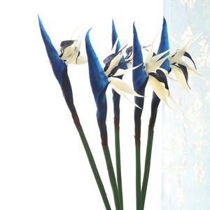 Silicone Oiseau Paradis Strelitzia Reginae Usine En Gros Orange Bleu Arrangement De Fleurs Artificielles Décoration de La Maison - Product Image 3