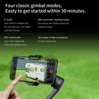 AOCHUAN Gimbal Stabilizer 3-sumbu, penstabil genggam 3-Axis untuk ponsel dengan lampu pengisi untuk pelacak wajah Android Tiktok Vlog Smart XE