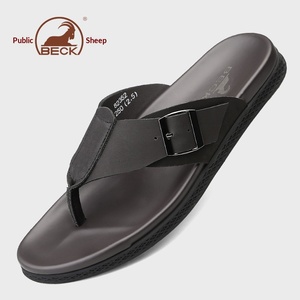 Tongs Gongyang à lanières en cuir véritable pour hommes – Été 2026 – Les plus vendues – Légères, antidérapantes et à semelle souple pour l'extérieur - Product Image 2