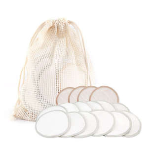 Démaquillant réutilisable bouffée tampons de <span class=keywords><strong>coton</strong></span> lavables serviette nettoyante pour le visage disques de maquillage sac rond fibre de bambou accepter OEM 5000 pièces - Product Image 1