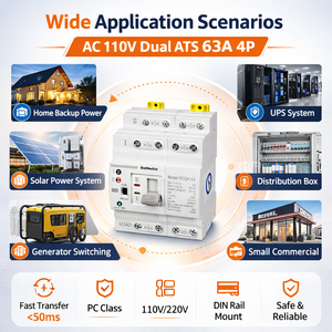 ATS 4P Üç Fazlı PC Otomatik Transfer Şalteri Güneş Enerjisi Sistemi 230V 63A-80A İnvertör Yedeklemesi için - Product Image 1