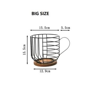 Grande capacité K tasses <span class=keywords><strong>Nespresso</strong></span> café Bar comptoir stockage conteneur organisateur distributeur, bois café Capsule dosette support panier - Product Image 6