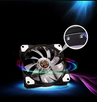Ventilateur de refroidissement silencieux pour boîtier d'ordinateur PC, 120 mm, 15 LED, roulement hydraulique, 12 cm, fourni par l'usine