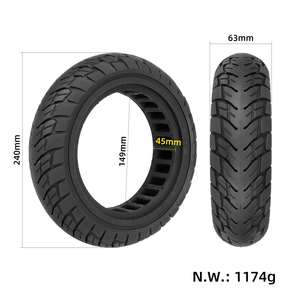 Pneu plein tout-terrain noir Ulip 10x2.5 60 70-6.5 avec rainure de 45 mm pour trottinette Max G30 F2 10x2.5, pneus alvéolés Ulip 60 70-6.5 - Product Image 2