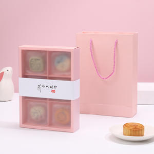 Boulangerie écologique Boîtes en papier pliables <span class=keywords><strong>de</strong></span> qualité alimentaire Emballage Snow Maid Cookies Macaron Cadeau Livraison Boîtes à biscuits avec sacs - Product Image 3