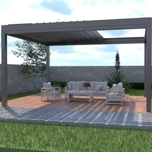 Pavillon <span class=keywords><strong>de</strong></span> luxe en alliage <span class=keywords><strong>d</strong></span>'<span class=keywords><strong>aluminium</strong></span> pour cour, fourni directement par l'usine, véranda extérieure avec stores à variation <span class=keywords><strong>d</strong></span>'<span class=keywords><strong>angle</strong></span> électriques intelligents et télécommande - Product Image 4