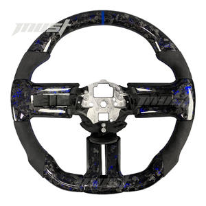 Volant en fibre de carbone forgée bleu personnalisé pour <span class=keywords><strong>Ford</strong></span> <span class=keywords><strong>Mustang</strong></span> 5ème génération S197 2005-2014 <span class=keywords><strong>GT</strong></span> Coupé GT500 Shelby Boss 302 - Product Image 1