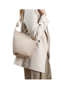 New Collection Women's Lady Fashion Retro PU Woven High Quality Handmade Portable Versatile Single Shoulder Crossbody Bucket Bag - Product Image 6