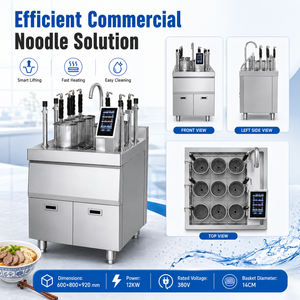Olla Eléctrica Comercial para Cocinar Pasta con 6 Cestas y Elevación Automática, 12KW, Acero Inoxidable, con Control Inteligente - Product Image 6
