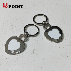Venta caliente en forma de corazón 37*55mm en blanco clave cadena de Metal de sublimación - Product Image 4