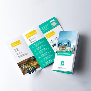 Diseño personalizado Impresión Papel <span class=keywords><strong>de</strong></span> cartón Trifold Flyer Folleto <span class=keywords><strong>de</strong></span> negocios Catálogo Impresión Película brillante Laminado Sillín Costura - Product Image 1