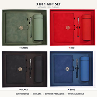 Set Regalo Aziendale Personalizzato con Logo: Taccuino A5 in Pelle PU, Penna in Metallo, Borraccia in Acciaio Inossidabile - Articoli Regalo all'Ingrosso per Aziende