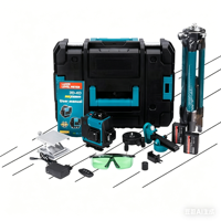 Niveau laser vert 360° de qualité industrielle et DIY avec batterie au lithium 18650, instruments de mesure, 21V CC, garantie 1 an