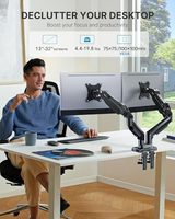 Support de bureau pour écran entièrement réglable, pivotant, avec fixation VESA, pince de fixation et base de montage à œillet pour écrans d'ordinateur de 13 à 32 pouces