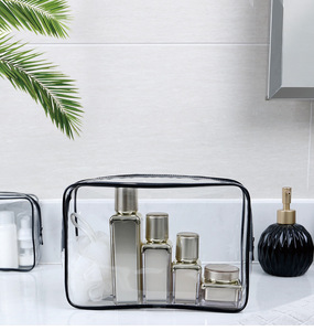 Sac de toilette souple à fermeture éclair, étanche, petit format, approuvé TSA, avec poignée, pour bagages d'<span class=keywords><strong>avion</strong></span> - Product Image 1