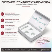Boîtes rigides magnétiques non pliables avec plateau intérieur fixe pour coffret de soins de la peau, boîte cadeau cosmétique, emballage de flacon de sérum, emballage de produits de beauté
