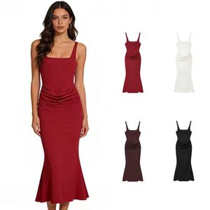 Vestido Maxi Casual de Verano para Mujer, Cuello Cuadrado, Cintura Natural, Transpirable, Sin Mangas, Línea A, de Poliéster, Personalizado y de Alta Calidad - Product Image 1