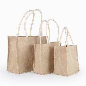 Sacs fourre-tout en toile de jute personnalisés pour femmes, réutilisables, pour courses, vente en gros - Product Image 6