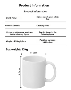 Taza de Cerámica Blanca Pura al Por Mayor a Bajo Precio, Taza para Leche de Desayuno, Taza para el Hogar - Product Image 6