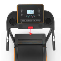 Tapis roulant électrique pliable de petite taille pour usage domestique, capacité de 120 kg, moteur CC (1,5 CV), montée en côte, écran LCD