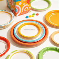 Assiettes en papier en gros, tailles, couleurs et formes variées pour les distributeurs et les fournisseurs de matériel de fête