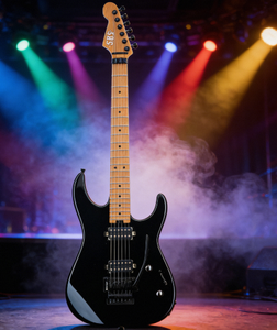 Guitarra Eléctrica Personalizada con Cuerpo de Aliso Sólido, Mástil de Arce Flameado Tostado, Trastes Jumbo de Acero Inoxidable y Trémolo Floyd Rose con Bloqueo - Product Image 6