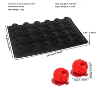 Moule en silicone 3D en forme de framboise, résistant à la chaleur, non toxique, écologique, facile à démouler, pour pâtisserie, glace et gâteaux