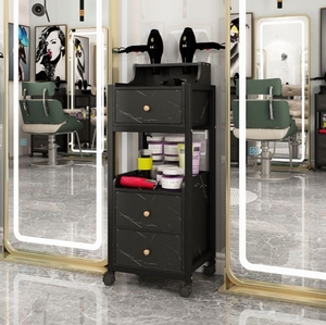 Mobile High Quality Salon <b>Trolley</b> Black Multifunctional Hair Salon Styling <b>Tool</b> Cart for Beauty Salon - Product Image 3