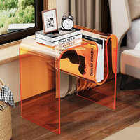 Moderner Dekotisch für Wohnzimmer und Schlafzimmer, Einzigartiger Nachttisch, Authentischer Acryl-Couchtisch