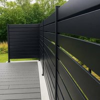Panneau de clôture en aluminium à lattes, finition noire mate, très demandé, pour l'intimité de la cour, sans soudure, installation facile, taille personnalisée