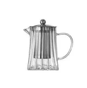 Hitzebeständiger Glas-Teekanne mit Edelstahl-Teeinfusor Teekanne Gewinde-Design für Kaffee- und Teeservice