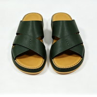 Sandales arabes pour hommes en cuir de veau véritable, faites à la main - Respirantes, légères, confortables, antidérapantes, résistantes à l'usure pour l'été