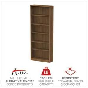 Librería moderna de seis estantes de nogal de la serie Alera Valencia, 31.75 ancho x 14 profundo x 80.25 alto - Product Image 6