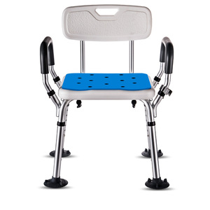Chaise de bain avec accoudoirs et design antidérapant, chaise de douche en alliage d'aluminium avec grandes ventouses pour personnes âgées - Product Image 5