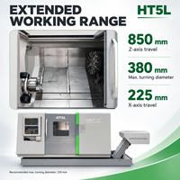 Tour CNC à banc incliné HT5L, tourelle servo Sauter à 12 stations, 6 broches A2, 4500 tr/min, longue course, pour tournage de métaux, avec système Fanuc