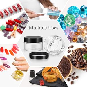 50g 100g 150g 200g 250ml 500ml 8 oz 16poz PET <b>clear</b> Cosmetic Cream Jars <b>Plastic</b> Body Scrub <b>Container</b> with Black Lids - Product Image 5